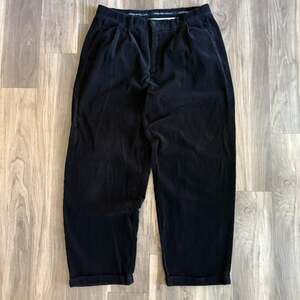 Vintage Corduroy Pants Men's Size 36x30 Black 1990s Pleated
